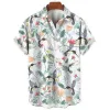 European and American cross-border men's loose 3d digital facial mask printed shirt, fashionable, individual, breathable, summer Halloween short-sleeved details Picture